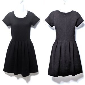 GANNI Cotton Textured Full Skirt Pique Dress S